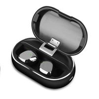 Bluetooth 5.0 Wireless Earbuds with Wireless Charging Case IPX7 Waterproof Deep Bass Wireless Headphones (Black)