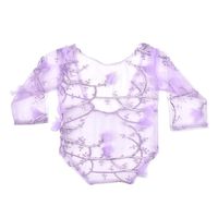 Baby Photography Props Lace Rompers 3D Petals Newborn Girl Photo Shoot Outfits Infant Princess Costume (Purple)