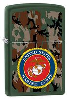 Zippo USMC Camo Logo Green Matte Pocket Lighter