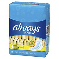 ALWAYS Maxi Size 1 Regular Pads With Wings Unscented, 36 Count