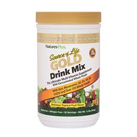 NaturesPlus Source of Life Gold Drink Mix - 1.2 lbs, Vegetarian Drink Mix - Tropical Fruit Flavor - Whole Food Multivitamin Supplement - with Acai, Resveratrol, VIT D3 - Gluten-Free - 30 Servings