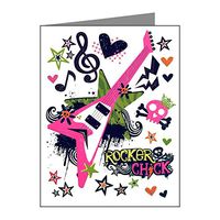 Note Cards (10 Pack) Rocker Chick Guitar Treble Clef