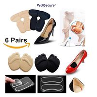High Heel Pads (6 Pairs) - Heel Grips, Heel Snugs & Blister Prevention - Forefoot Cushion, Heel Liners & Anti Slip Cushion for Heels. Premium Quality (Beige, Black)