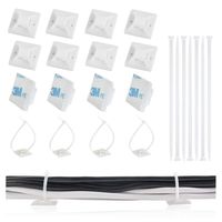 100 Pack Zip Tie Adhesive Mounts Self Adhesive Cable Tie Base Holders with Multi-Purpose Cable Tie (White)