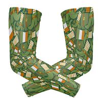 Men's UV Protection Arm Sleeve St Patricks Day Clover Ornament Compression Arm Sleeve, Skin Protection Cooler Cycling Sleeves for Outdoor Activities to Cover Arms