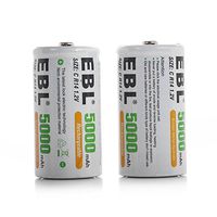 EBL 2 Pack Ni-MH 5,000mAh C Size Rechargeable Batteries