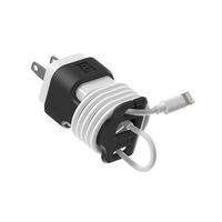 The Snap Back Charger Winder Compatible with Apple 5W Lightning iPhone, and iPad Charger and adapter for travel and cable management