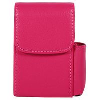 SoarUp Cigarette Case PU Leather Tobacco Pouch with Lighter Holder Name Card Storage Container(Red)