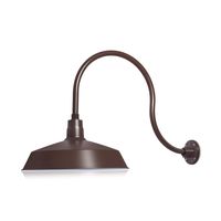 17in. Architectural Bronze Outdoor Gooseneck Barn Light Fixture With 24in. Long Extension Arm - Wall Sconce Farmhouse, Vintage, Antique Style - UL Listed - 9W 900lm A19 LED Bulb (5000K Cool White)