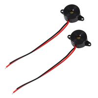 UKCOCO 2pcs DC 3-24V 85DB Small Enclosed Piezo Electronic Buzzer Alarm with Wires
