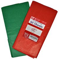 60 Christmas Tissue Paper Sheets for Holiday Crafts Decor Packaging Wrapping and Bags 2 Solid Colors of 35 Red Tissue Paper and 25 Green Tissue Paper by Gift Boutique
