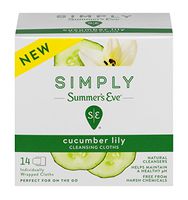 Summer's Eve Simply Cloths | Cucumber Lily | pH Balanced | Free from Harsh Chemicals and Dyes 14 Count (Pack of 3 )