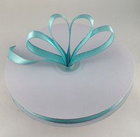 Ben Collection 1/4" X 50 Yards Double Face Satin Ribbon with Metallic Silver Edge (Aqua)