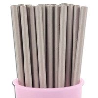 Free DHL 500 pcs Plain Grey Paper Straws Bulk, Colored Disposable Solid Color Gray Paper Drinking Straws for Holiday Party, Wedding, Baby Shower, Birthday, Pure Mason Jar Straws