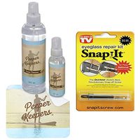 Peeper Keepers Eyeglass Cleaner Lens Spray | Glasses Cleaner | Eyeglass Repair Kit| Microfiber Cloth Extra Thick & Soft | Eye Glasses Solution 8oz. & 2oz.