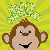 16-Count Paper Lunch Napkins, Monkeyin' Around Happy Birthday