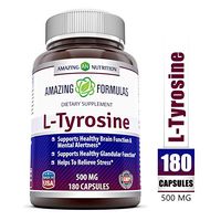 Amazing Formulas L Tyrosine - 500 mg, 180 Capsules - Supports Mental Alertness, Energy, Focus, Healthy Glandular Function and Balance