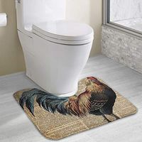 BradStaplesz Unisex Vintage Rooster Art Soft U-Shaped Toilet Toilet Carpet 15.8"x19.3"