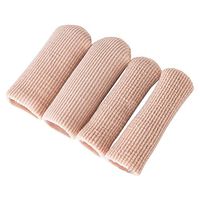 HEALLILY 4pcs Gel Finger Toe Caps Sleeves Toe Protector Tubes Cushions for Bunion Hammer Toe Callus Corn Blister L