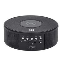 TechCode Speaker with Wireless Charger, Portable Bluetooth Speaker Qi Wireless Charger Stereo Sound Speaker Hands-Free Mic Support Time Displayer TF Card NFC for iPhone Samsung and Other Smartphones