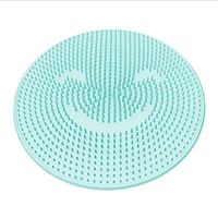 Foot Cleansing Massager, Free Hands Durable Bathroom Artifact Round Anti-slip Silicone Brush Massage Cushion Bath Mat Feet Clean(blue)