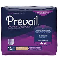 Prevail Incontinence Protective Underwear for Women, Overnight Absorbency, XL, 14 Count (Single Pack)