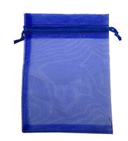 SUNGULF 50pcs Organza Pouch Bag Drawstring 5"x7" 13x18cm Strong Gift Candy B6ag Jewelry Party Wedding Favor (Royal Blue)
