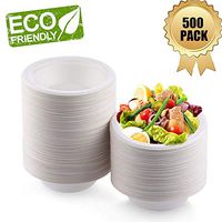OURhome 8 Ounce Disposable Bowls 100% Natural Sugarcane Biodegradable Compostable Bagasse, Eco-Friendly, Alternative to Paper & Plastic Bowls(500 Pcs)