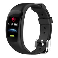 YWYU Smart Watch LEMFO LT02 Smart Band 2 IP68 Waterproof Bluetooth Fitness Bracelet Charm Men Women Bracelet Watches for Xiaomi Mi Wrist Band Built-in GPS Sport Watch for iOS Android (Color : Black)