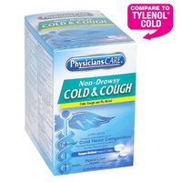 PhysiciansCare Cold and Cough Congestion Medication, 50 Doses of Two Tablets, Non Drowsy