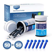 ABOX Blood Glucose Test Strips, 50 Test Strips + 50 Lancets