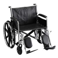 Nova MedicalProducts Healthcare 24" Steel Wheelchair Detachable Full Arm and Elevating Leg Rests