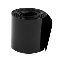 uxcell 55mm Flat Width 3.1M Length PVC Heat Shrink Tube Black for 18650 Batteries