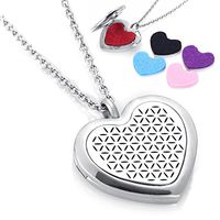 memorial jewelry Silver Aromatherapy Necklace Pendant Perfume Pads 12pcs Essential Oil Diffuser