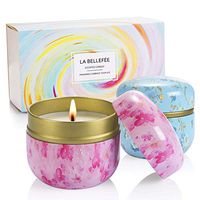 LA BELLEFÉE Scented Candles Gift Set 8.99oz Natural Soy Wax Travel Tin Candles with Bluebell & Cherry Blossom Fragrance for Weddings, Yoga, Home Decor 2 Packs