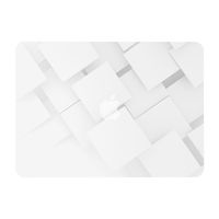 TOP CASE - Geometric 3D Cubism Graphics Rubberized Hard Case Compatible MacBook Pro 13" with Retina Display (Release 2012-2015) Model: A1425 / A1502 - White