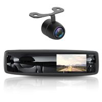 Pyle Wireless Backup Car Camera Rearview Mirror Monitor System - Parking & Reverse Safety Distance Scale Lines, Waterproof & Night Vision Cam, 4.3" LCD Display - (PLCM4300WIR)