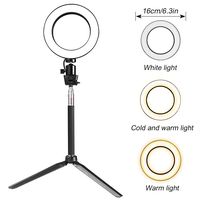 ZIKO LED Ring Light, 64 LED Adjustable USB Photography Video Lighting Kit Selfie Light Ring lamp with Telescopic monopod Mini Table Tripod Hot Shoe Adapter for Facebook Beauty Instagram IGTV