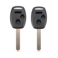 A Pair Brand New 2+1 Buttons Uncut Blank Key Keyless Remote Shell Cover Case For Honda 2005 2006 2007 2008 2009 2010/No Chips Inside