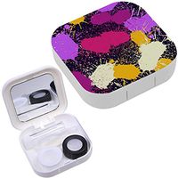 Portable Contact Lens Case Box Travel Kit Mirror + Bottle + Tweezers Container Holder [ Grunge Splatter Paint Stains ]