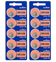 Murata CR1220 Battery 3V Lithium Coin Cell - Replaces Sony CR1220 (10 Batteries)