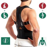 Thoracic Back Brace Posture Corrector- Magnetic Lumbar Back Support Belt-Back Pain Relief, Improve Thoracic Kyphosis, for Lower and Upper Back Pain Men & Women (Black, XX-Large)