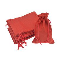 Bezall® 20pcs Drawstring Burlap Jute Sacks Jewelry Candy Pouch Christmas Wedding Party Favor Gift Bags (Red, 5 x 7")