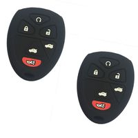 2Pcs New Black Silicone Rubber Protector 6 Buttons Keyless Remote Smart Key Fob Cover Shell Case Bag Skin Holder For GMC Yukon XL Chevrolet Suburban Tahoe Traverse Cadillac Escalade OUC60270 OUC60221