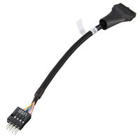 AKOAK 1 x 15cm Black USB 3.0 19 Pin Female To USB 2.0 9 Pin Male Motherboard Cable Adapter Converter