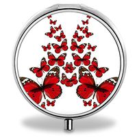 Pill Box, Butterfly Portable 3 Slots Pill Medicine Organizer Case