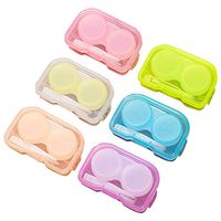 WDDH Candy Colors Contact Lens Cases Box Set Portable Travel Companion Box Transparent Plastic Compact Invisible Soak Storage Glasses Case