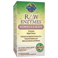 Garden of Life Vegetarian Digestive Supplement for Women - Raw Enzymes for Digestion, Bloating, Gas, and IBS, 90 Capsules