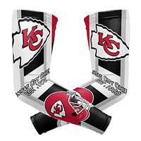 Kansas City Chiefs Cooling Arm Sleeve (Pair) - Elbow Brace Support Sun UV Protection for Men & Women - Sports Sleeves for Basketball Baseball Softball Volleyball