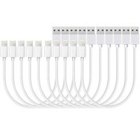 V-8 Short Charging Cables, USB Cables Compatible with Charging Station, Fast Charging Syncing Cables Compatible for iPhone/iPad Digital Devices, White, 8-inch, 10-Pack